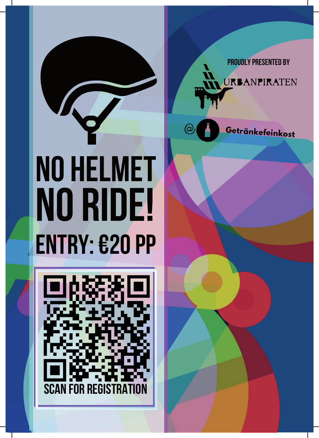 Flyerseite mit Hinweis No helmet no ride